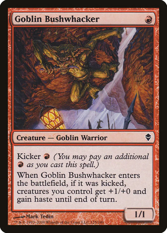 2009 Zendikar Goblin Bushwhacker common #125 common card image