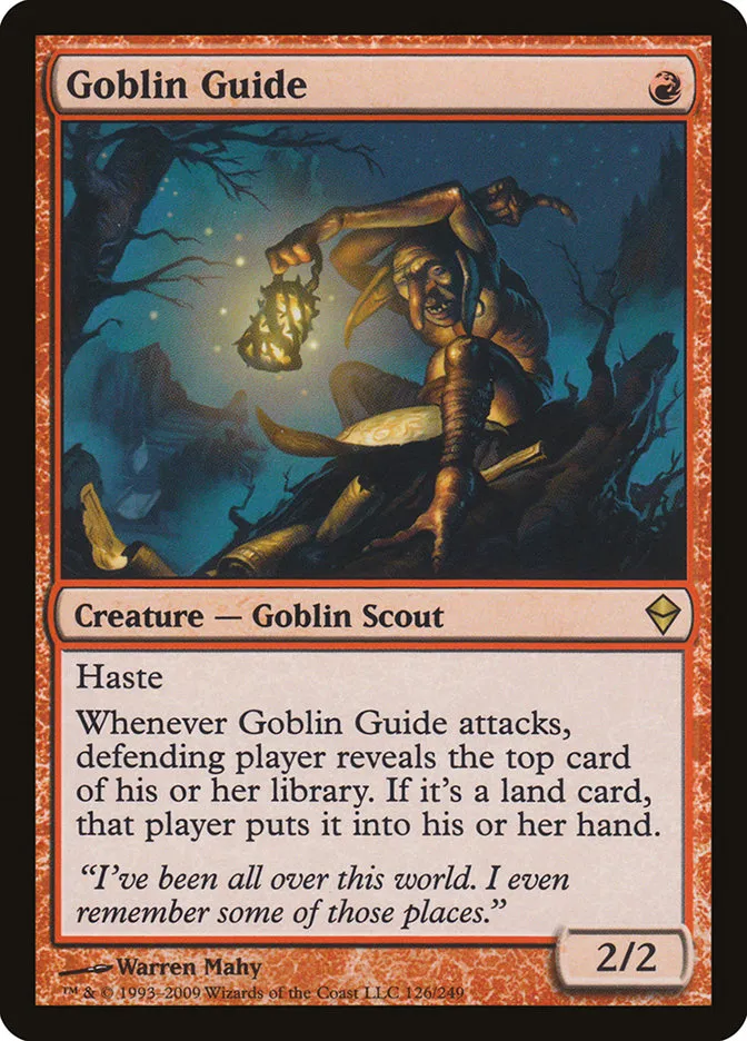 2009 Zendikar Goblin Guide rare #126 rare card image