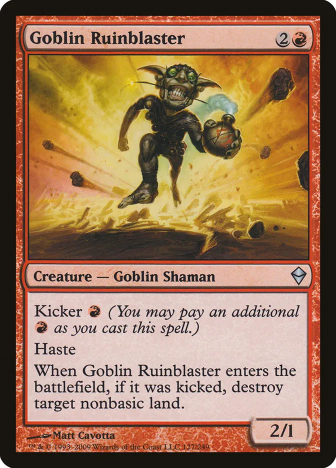 2009 Zendikar Goblin Ruinblaster #127 uncommon card image