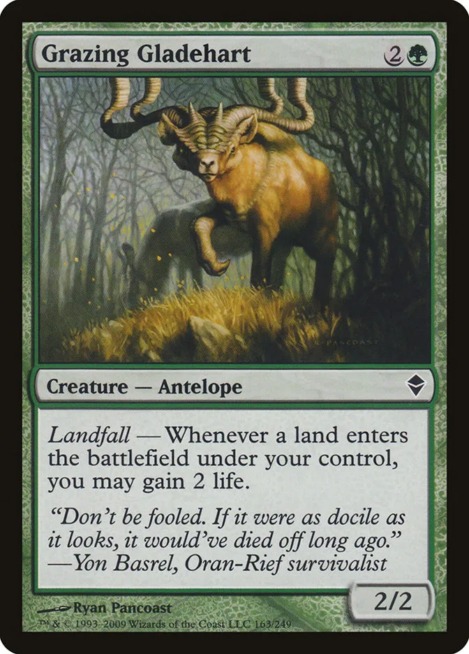 2009 Zendikar Grazing Gladehart #163 common card image