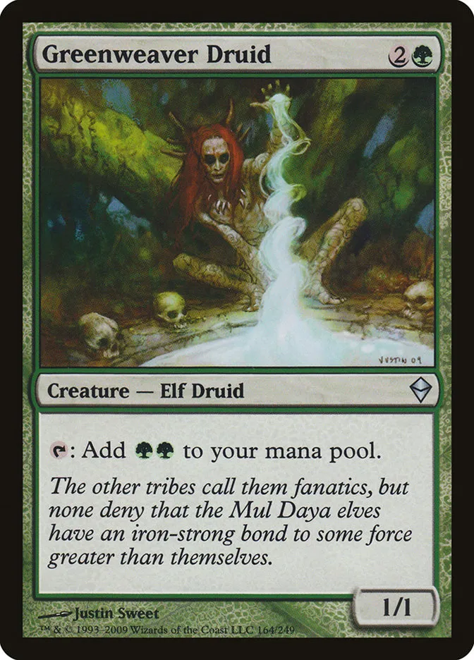 2009 Zendikar Greenweaver Druid #164 uncommon card image