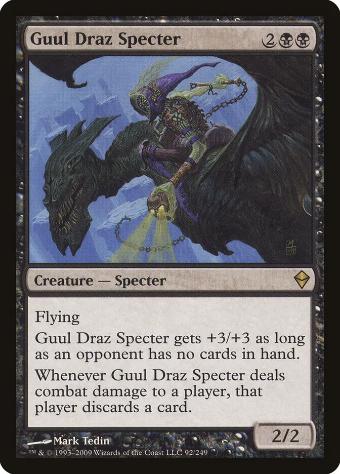 2009 Zendikar Guul Draz Specter rare #92 rare card image