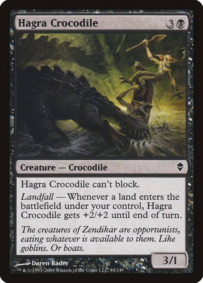 2009 Zendikar Hagra Crocodile common #94 common card image