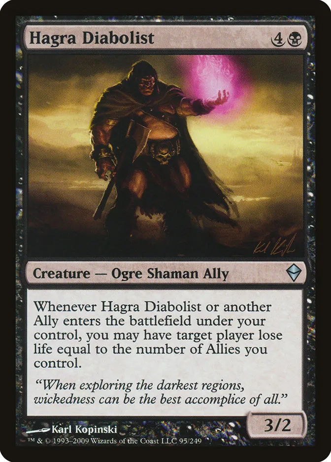 2009 Zendikar Hagra Diabolist #95 uncommon card image