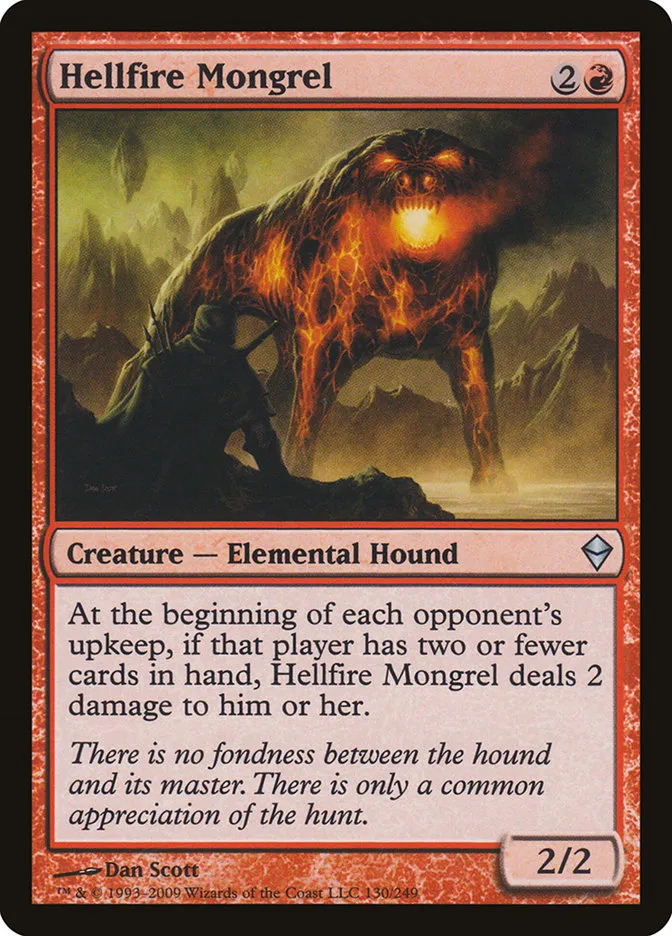 2009 Zendikar Hellfire Mongrel uncommon #130 uncommon card image