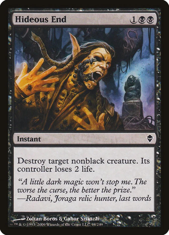 2009 Zendikar Hideous End common #98 common card image