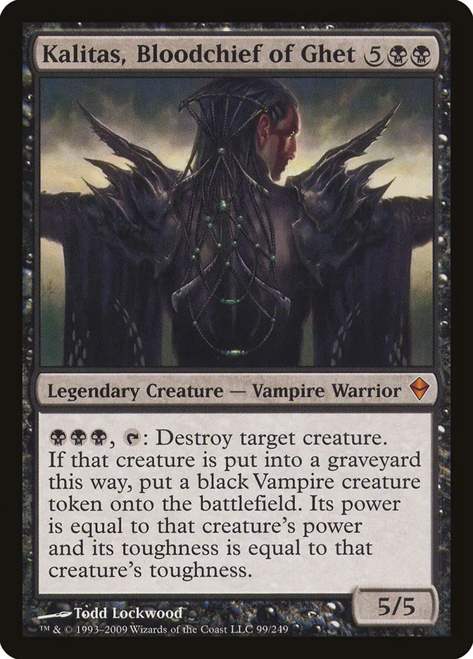 2009 Zendikar Kalitas, Bloodchief of Ghet #99 mythic card image