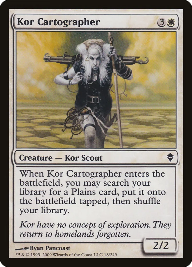2009 Zendikar Kor Cartographer common #18 common card image