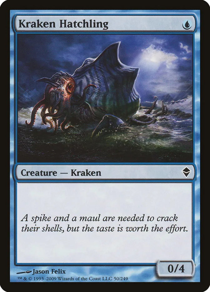 2009 Zendikar Kraken Hatchling common #50 common card image