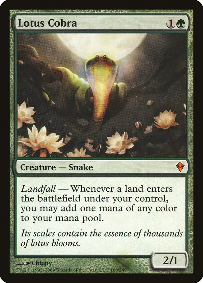 2009 Zendikar Lotus Cobra #168 mythic card image