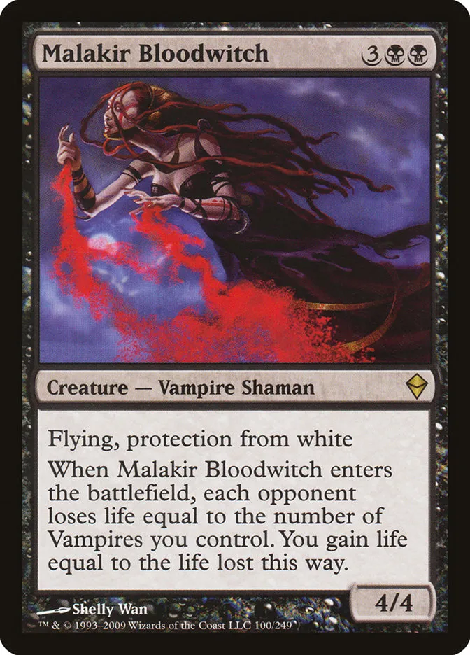 2009 Zendikar Malakir Bloodwitch rare #100 rare card image