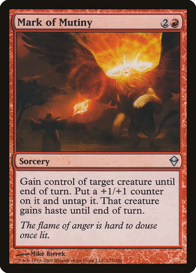 2009 Zendikar Mark of Mutiny #137 uncommon card image