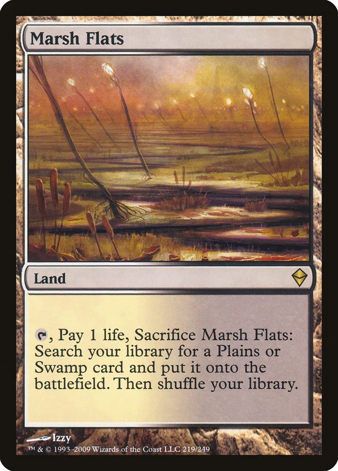 2009 Zendikar Marsh Flats rare #219 rare card image