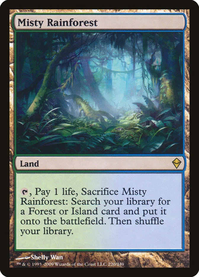 2009 Zendikar Misty Rainforest rare #220 rare card image