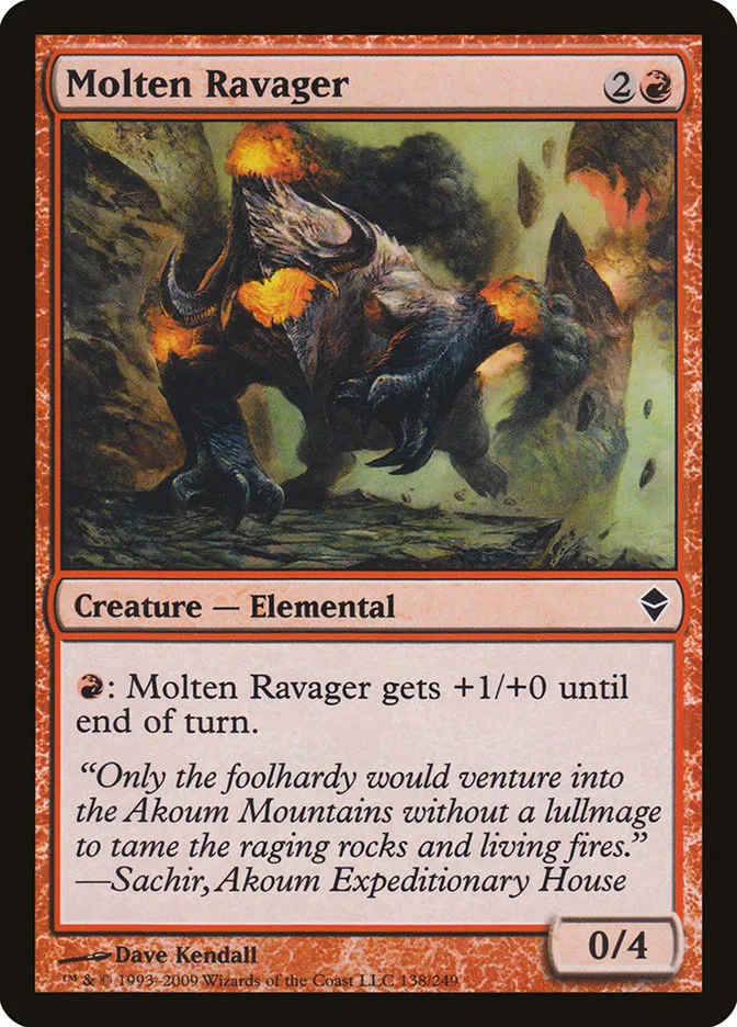2009 Zendikar Molten Ravager common #138 common card image