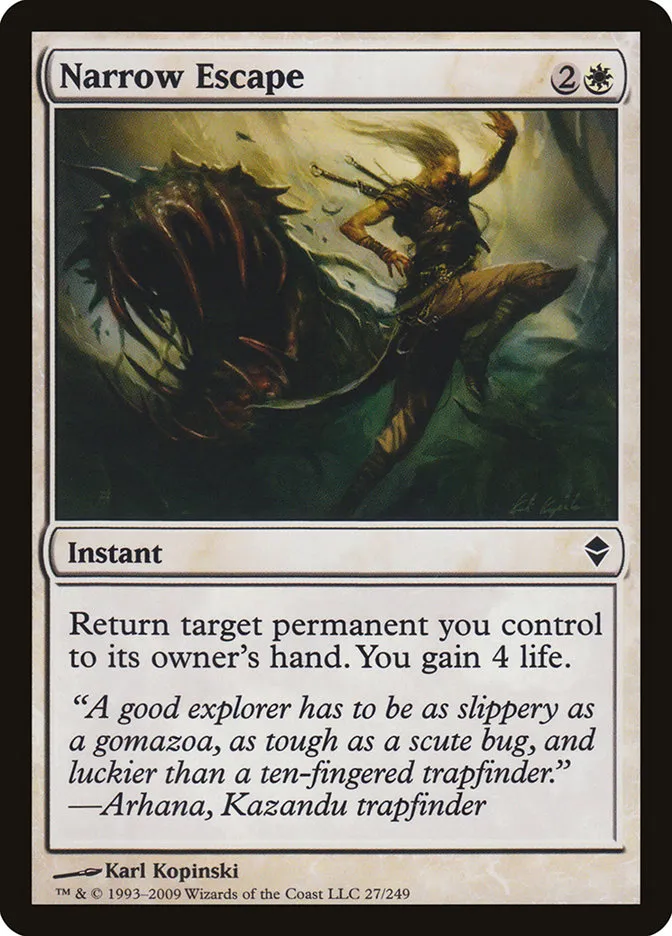 2009 Zendikar Narrow Escape common #27 common card image