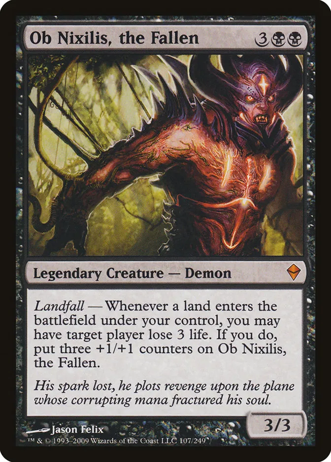 2009 Zendikar Ob Nixilis, the Fallen #107 mythic card image