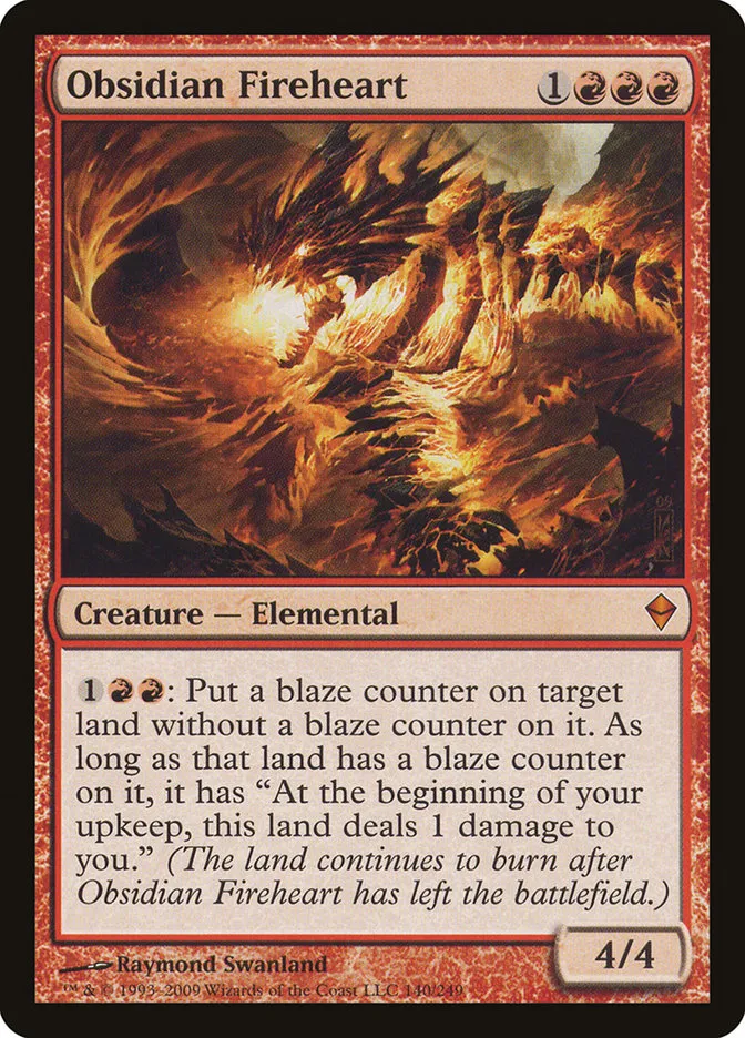 2009 Zendikar Obsidian Fireheart #140 mythic card image