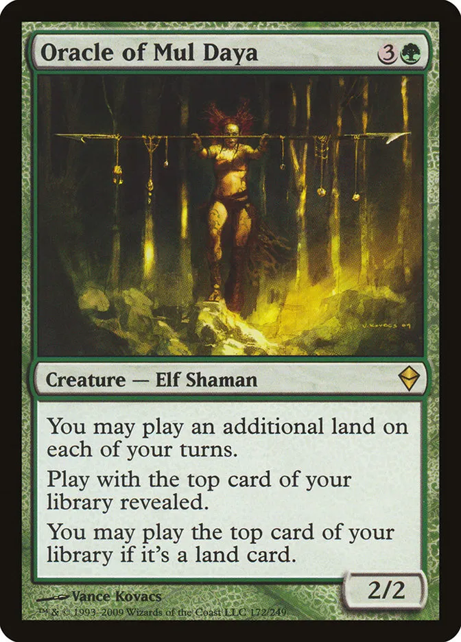 2009 Zendikar Oracle of Mul Daya rare #172 rare card image
