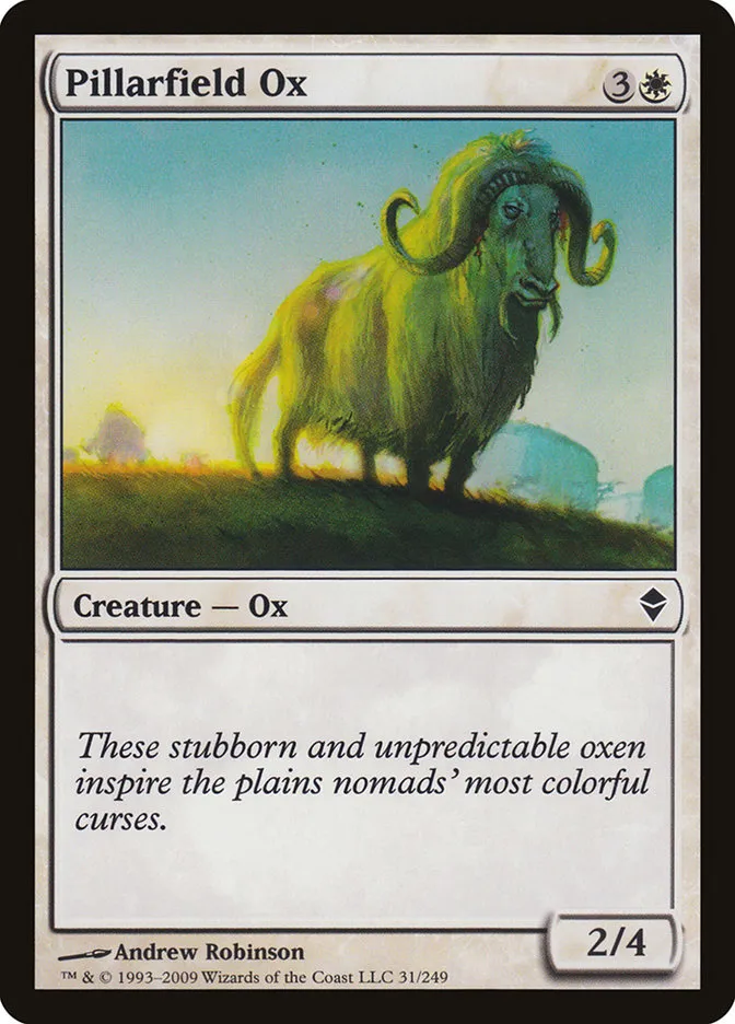 2009 Zendikar Pillarfield Ox common #31 common card image