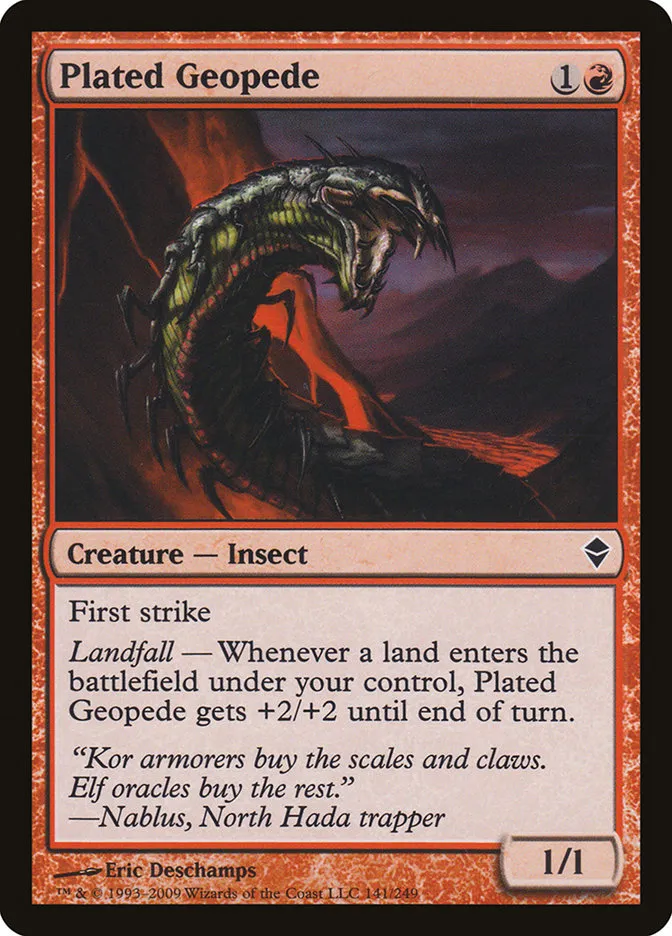 2009 Zendikar Plated Geopede #141 common card image