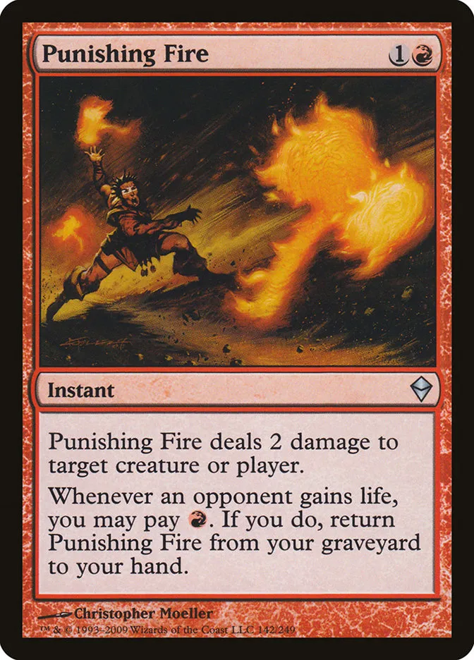 2009 Zendikar Punishing Fire #142 uncommon card image