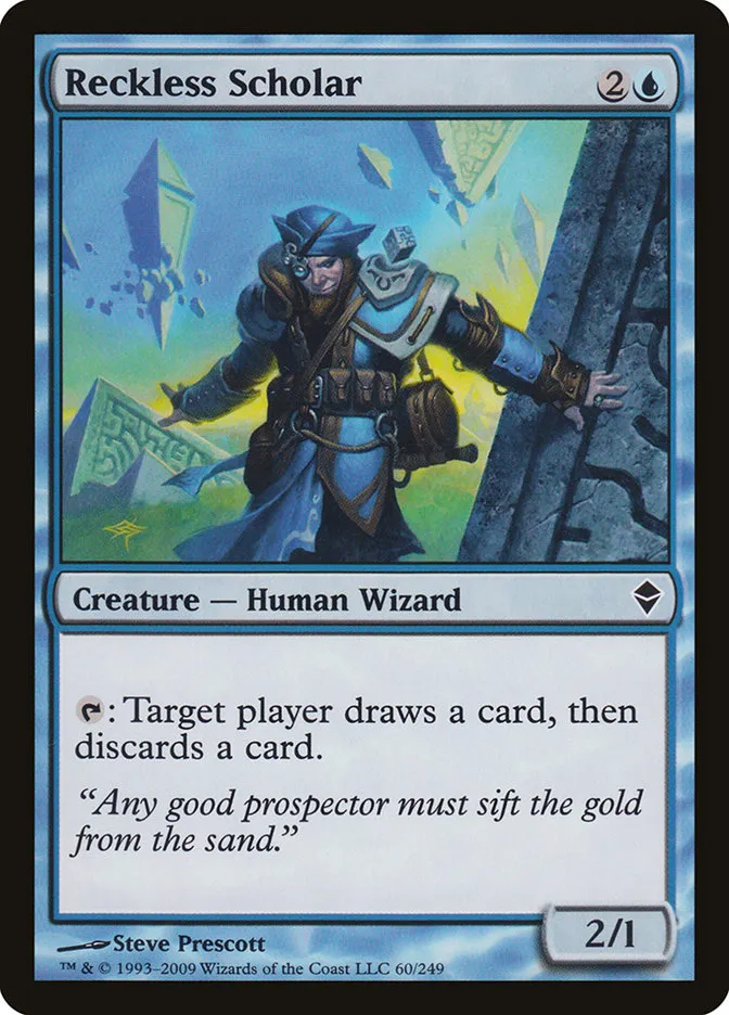 2009 Zendikar Reckless Scholar common #60 common card image