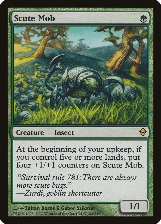2009 Zendikar Scute Mob rare #182 rare card image