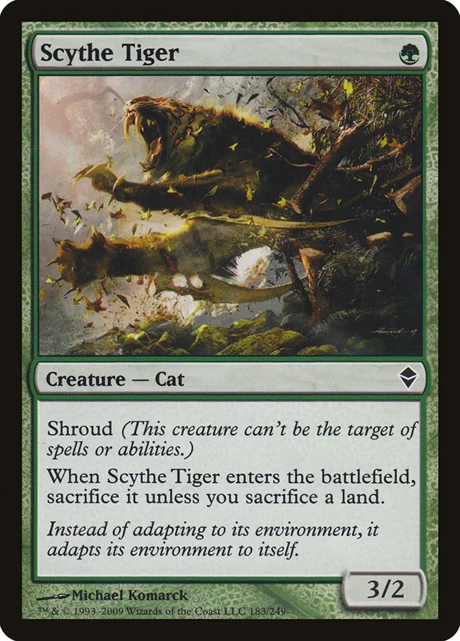 2009 Zendikar Scythe Tiger #183 common card image