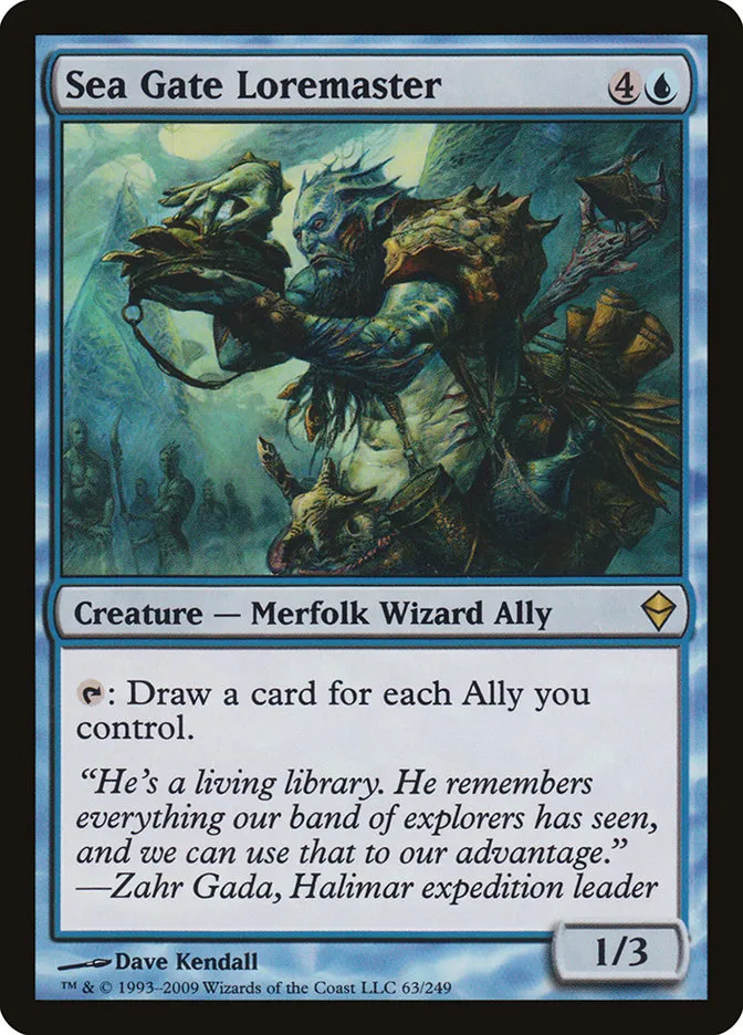 2009 Zendikar Sea Gate Loremaster rare #63 rare card image