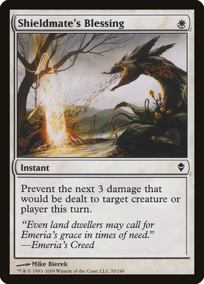 2009 Zendikar Shieldmate's Blessing common #35 common card image