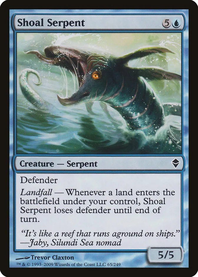 2009 Zendikar Shoal Serpent common #65 common card image
