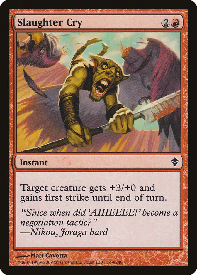 2009 Zendikar Slaughter Cry common #149 common card image