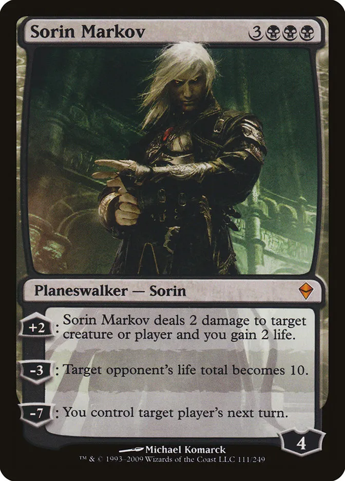 2009 Zendikar Sorin Markov #111 mythic card image