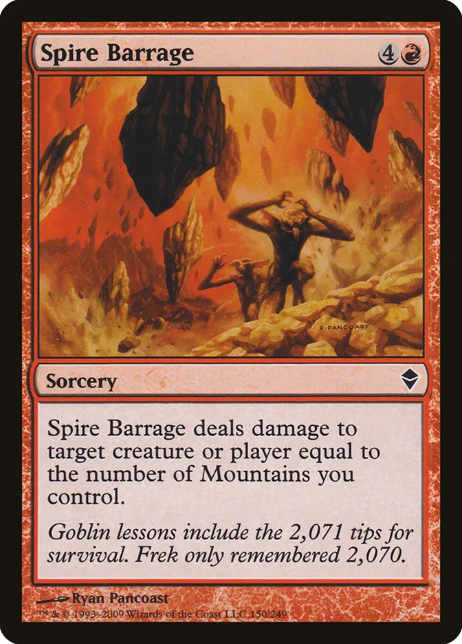 2009 Zendikar Spire Barrage #150 common card image