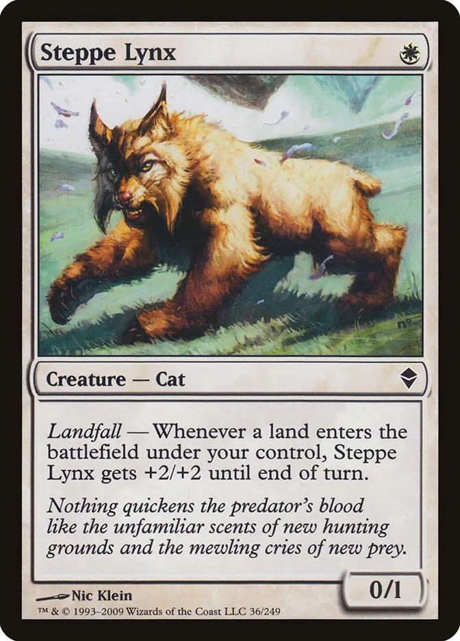 2009 Zendikar Steppe Lynx common #36 common card image