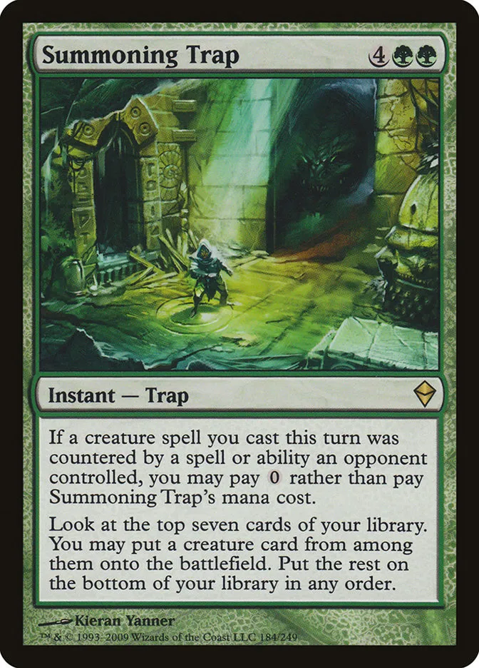 2009 Zendikar Summoning Trap rare #184 rare card image