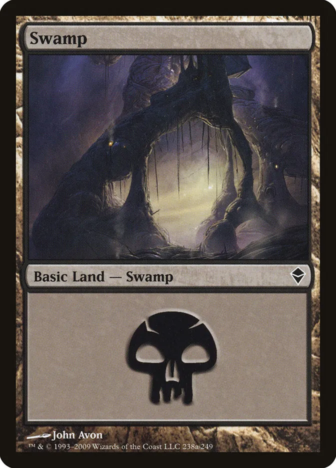2009 Zendikar Swamp common #238a common card image