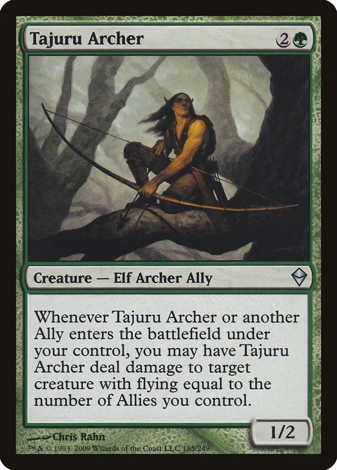 2009 Zendikar Tajuru Archer #185 uncommon card image