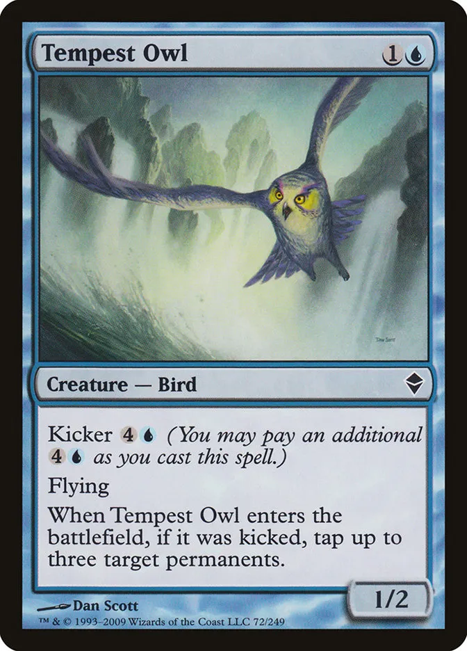 2009 Zendikar Tempest Owl common #72 common card image