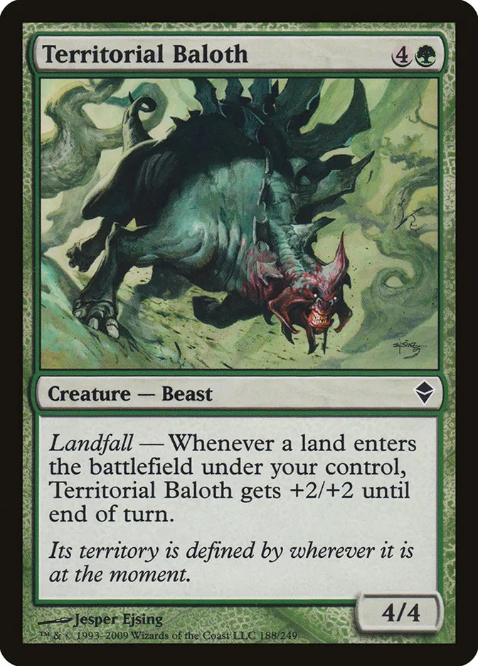 2009 Zendikar Territorial Baloth common #188 common card image