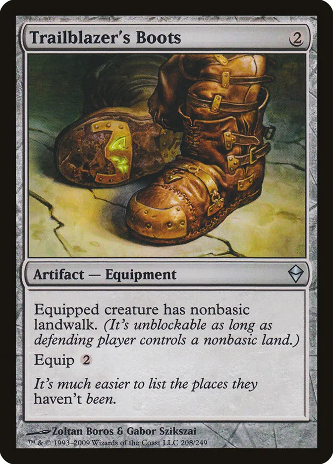 2009 Zendikar Trailblazer's Boots #208 uncommon card image