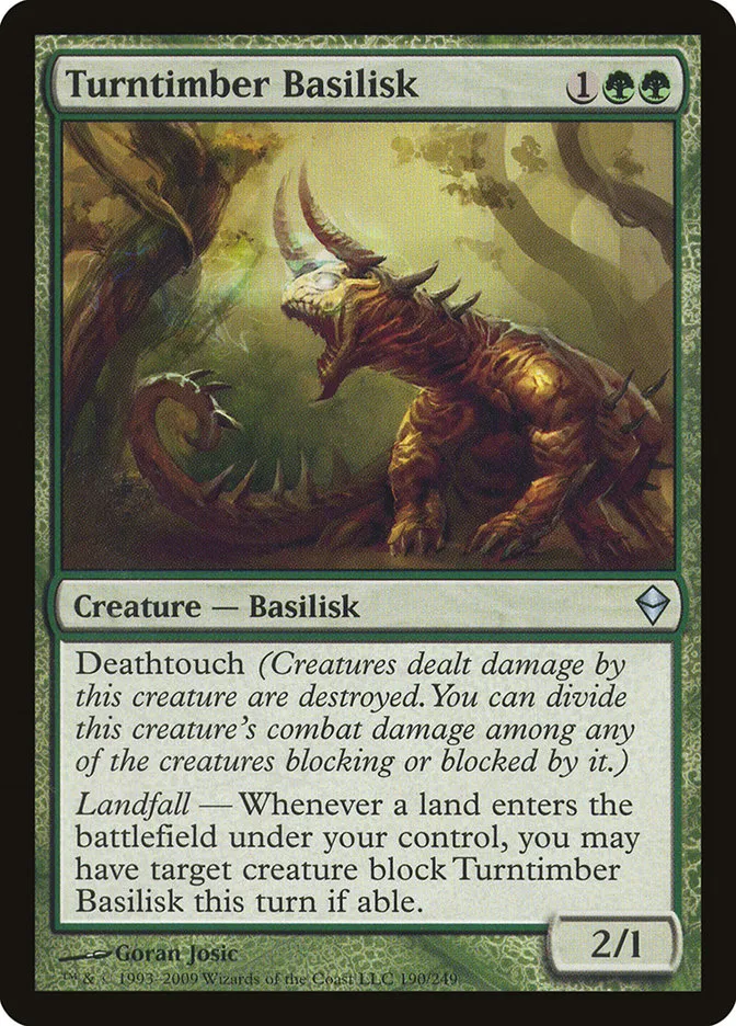 2009 Zendikar Turntimber Basilisk uncommon #190 uncommon card image
