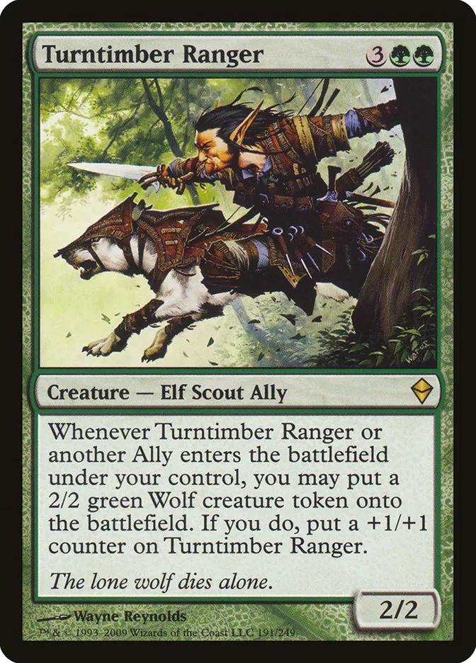 2009 Zendikar Turntimber Ranger rare #191 rare card image