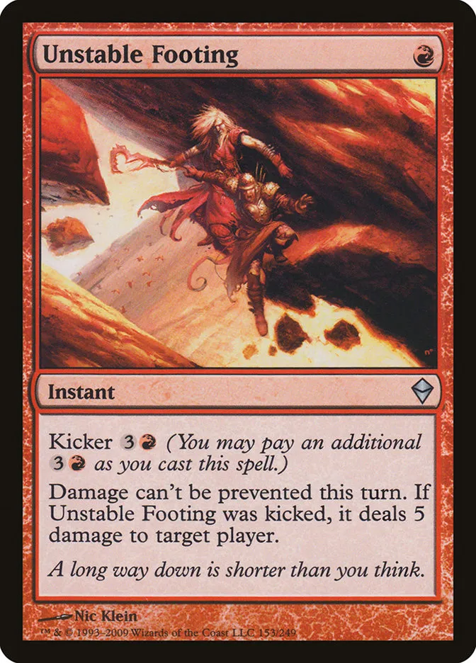 2009 Zendikar Unstable Footing #153 uncommon card image