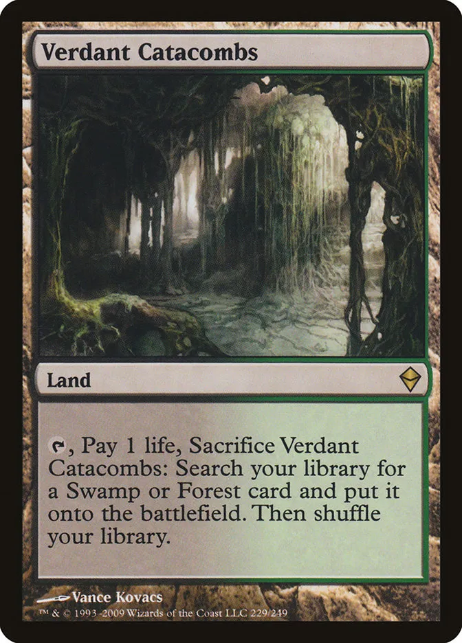 2009 Zendikar Verdant Catacombs [Foil] rare #229 rare card image