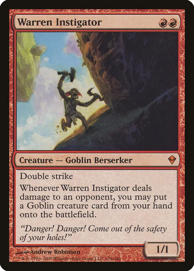 2009 Zendikar Warren Instigator #154 mythic card image