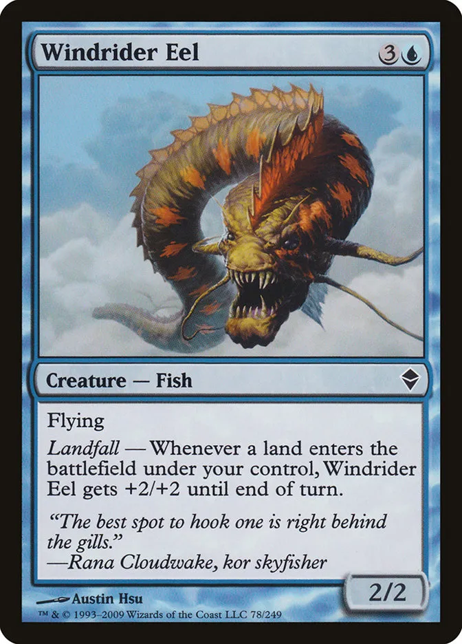 2009 Zendikar Windrider Eel common #78 common card image
