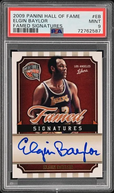 2009 Panini Elgin Baylor Hall of Fame Famed Signatures #EB card image