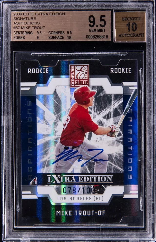 2009 Panini Elite Extra Edition Mike Trout Signature Aspirations #57 card image